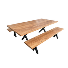 Load image into Gallery viewer, Elm Dining Table X Legs + Bench
