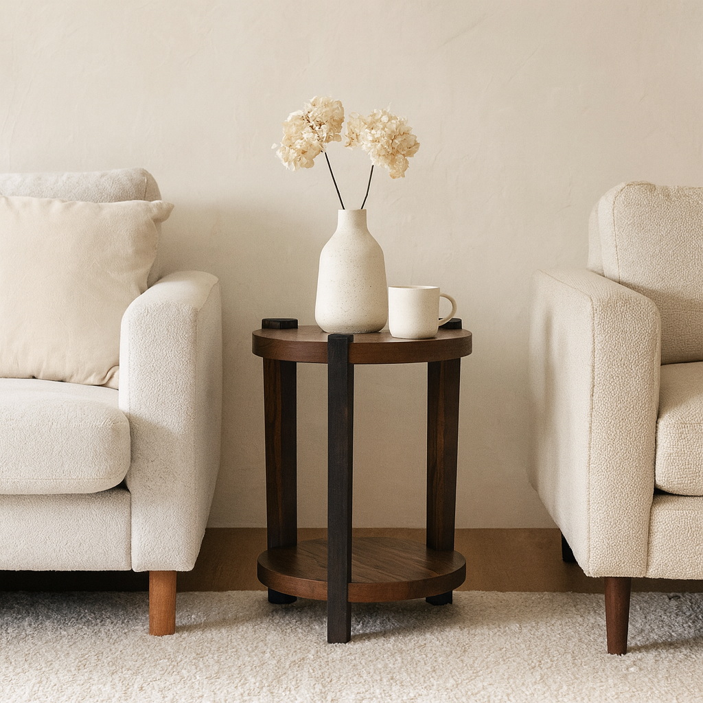 Double Round Side Table