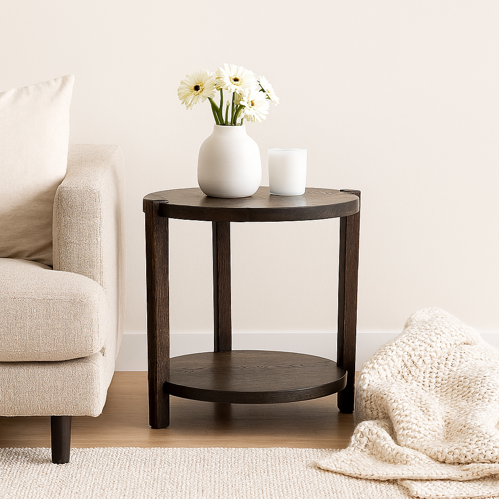 Double Round Side Table