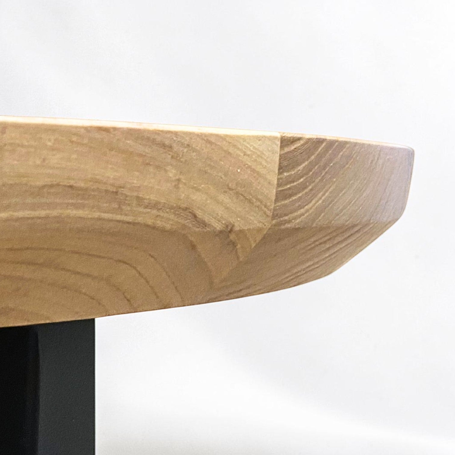Urban Lumber classic nesting accent tables made from solid reclaimed wood with a natural finish and black metal legs.